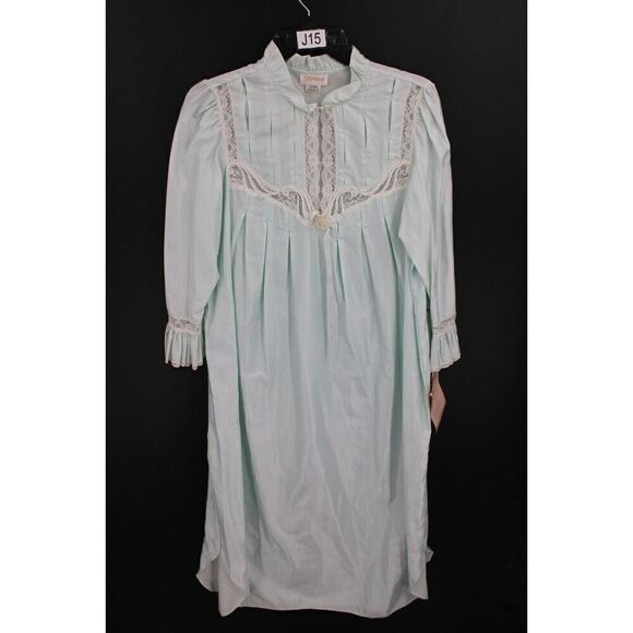 Barbizon Martha Ballet Night Gown Mint Aqua Medium With White Lace Read Nwt Vtg - Picture 1 of 9